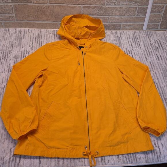 EILEEN FISHER Women's Hooded Windbreaker Front Zip Jacket Mango Orange Sz M - Picture 5 of 13